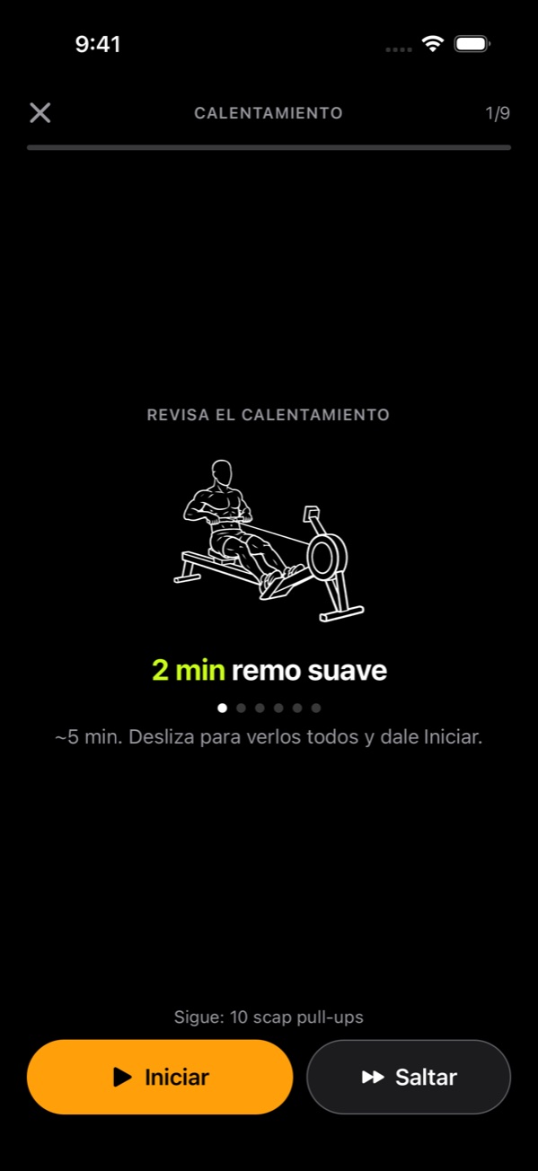 Timer de ReyFit corriendo con el movimiento actual